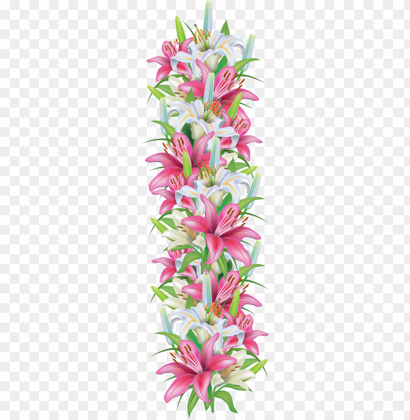 ink and white lilies decoration border png clipart lily flower border PNG transparent with Clear Background ID 165554