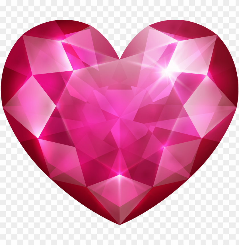 Ink Crystal Heart Png Clip Art Image - Blue Diamond Heart Shape PNG Image With Transparent Background