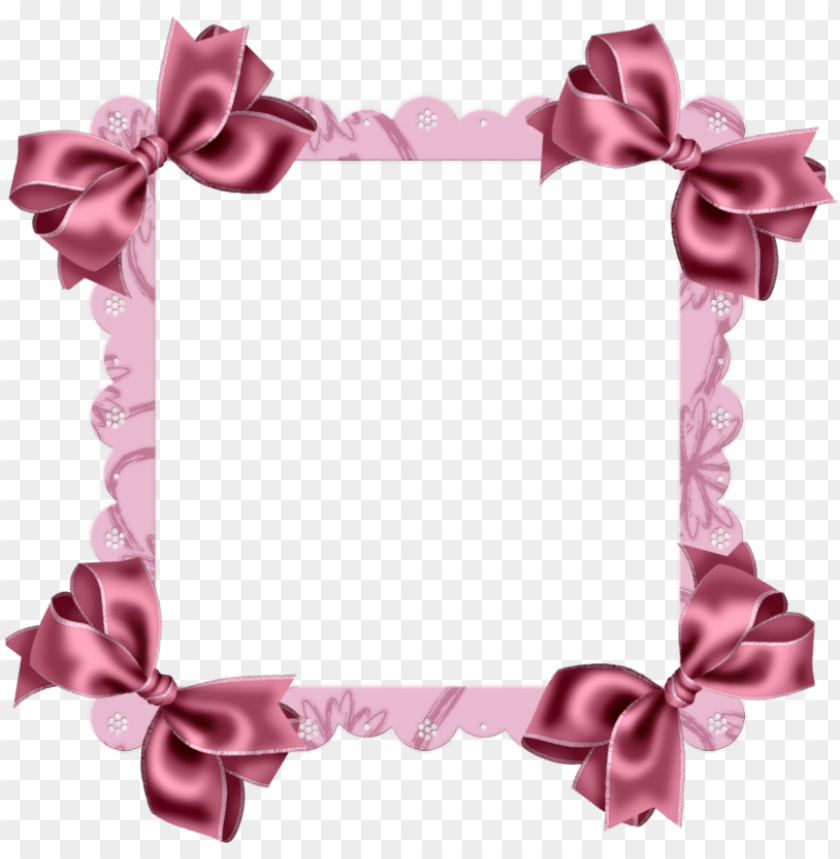 ink transparent frame with bow - sky blue flower border PNG image with transparent background@toppng.com
