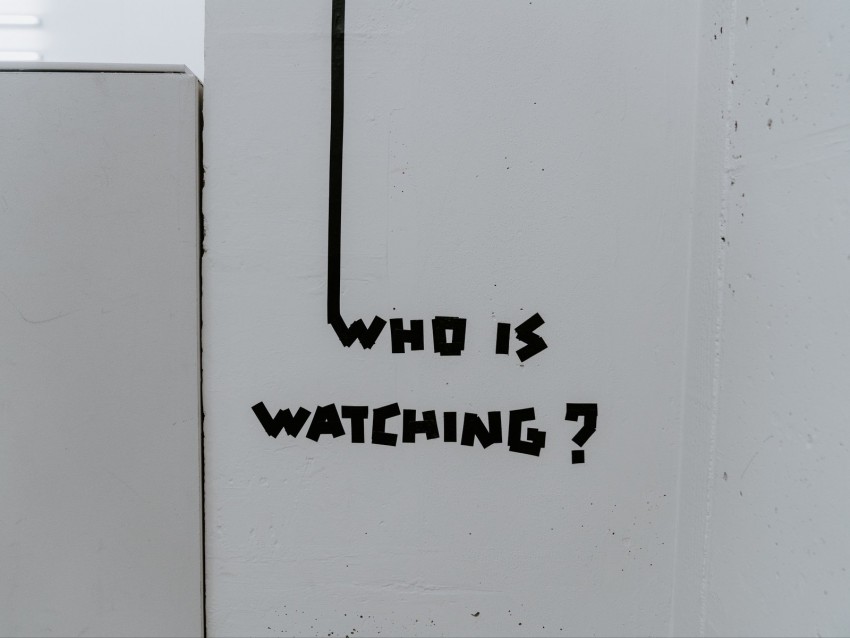 inscription, question, watching, wall, text