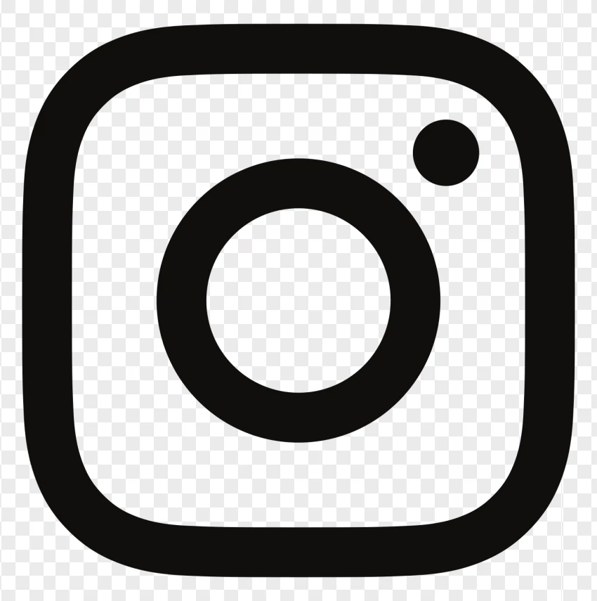 Instagram Icon Black Outline PNG Transparent Background