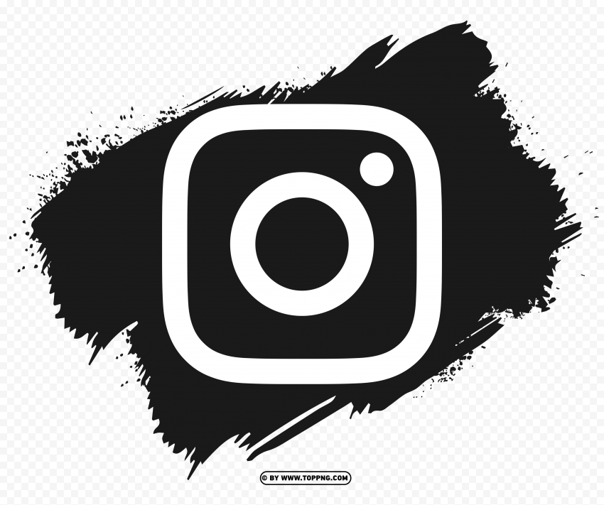 Instagram Logo With Black Brushstroke PNG