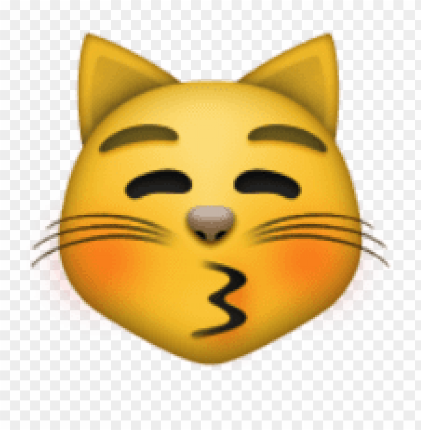 ios emoji kissing cat face with closed eyes clipart png photo - 35517