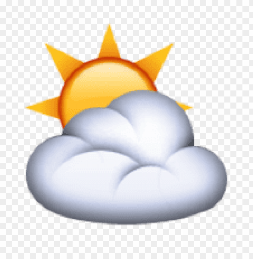ios, emoji, sun, behind, cloud