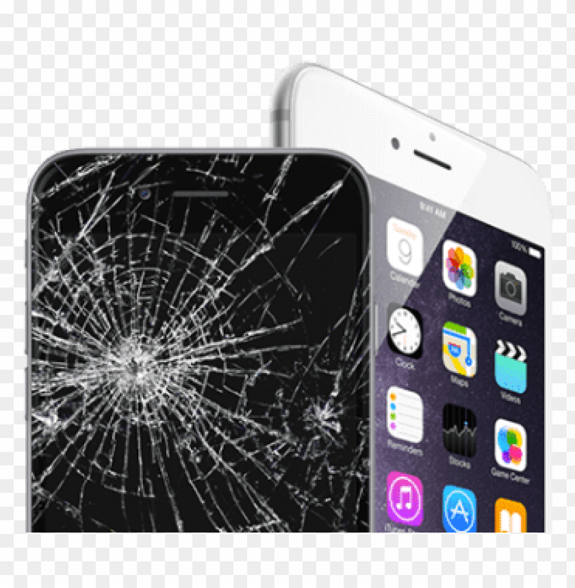 Clear iphone 6 broken screen close up PNG Image Background ID 70495