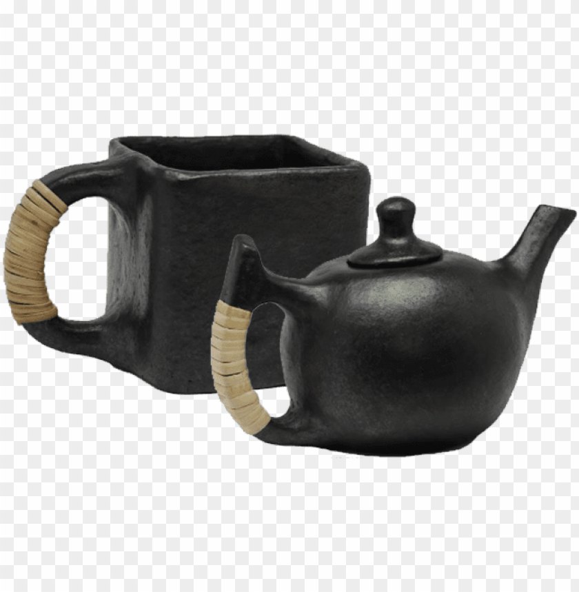 Iskaa Combo Of Longpi Black Pottery - Teapot PNG Image With Transparent Background