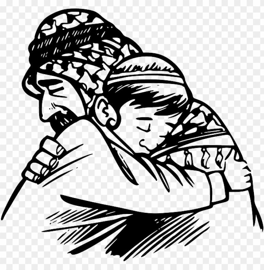 free PNG islam - father and son hugging clipart PNG image with transparent background PNG images transparent