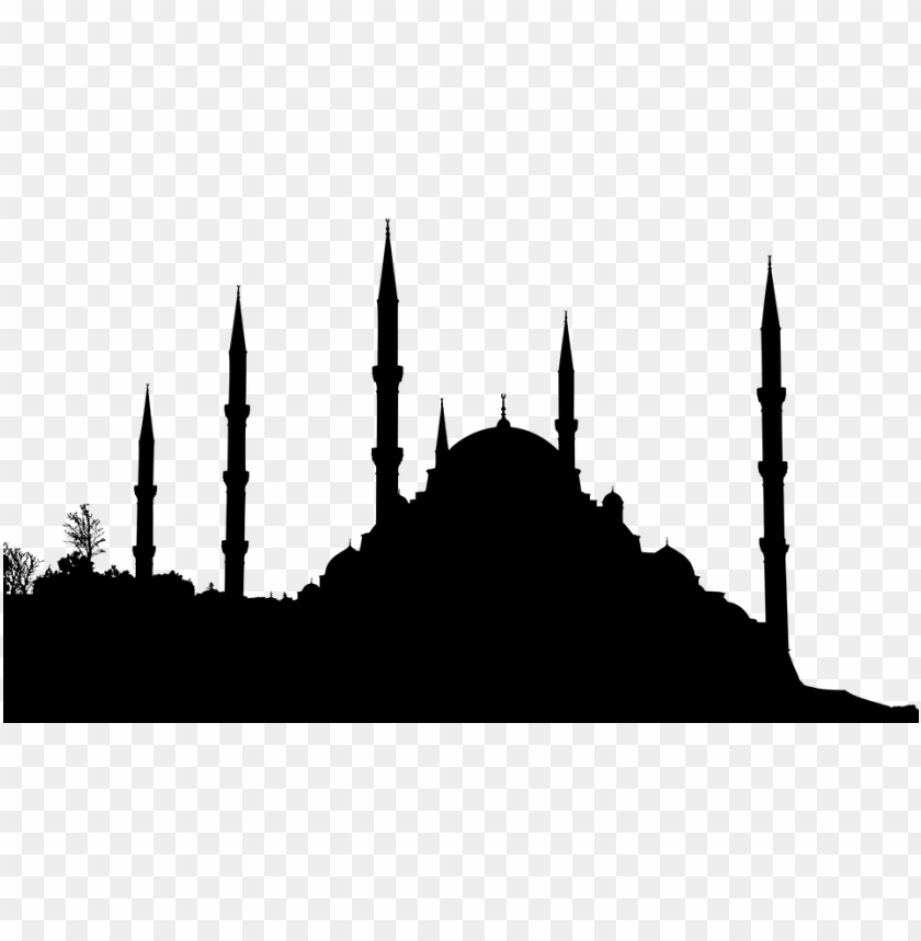 Islamic Black Silhouette Masjid Mosque Shape PNG Image With Transparent Background