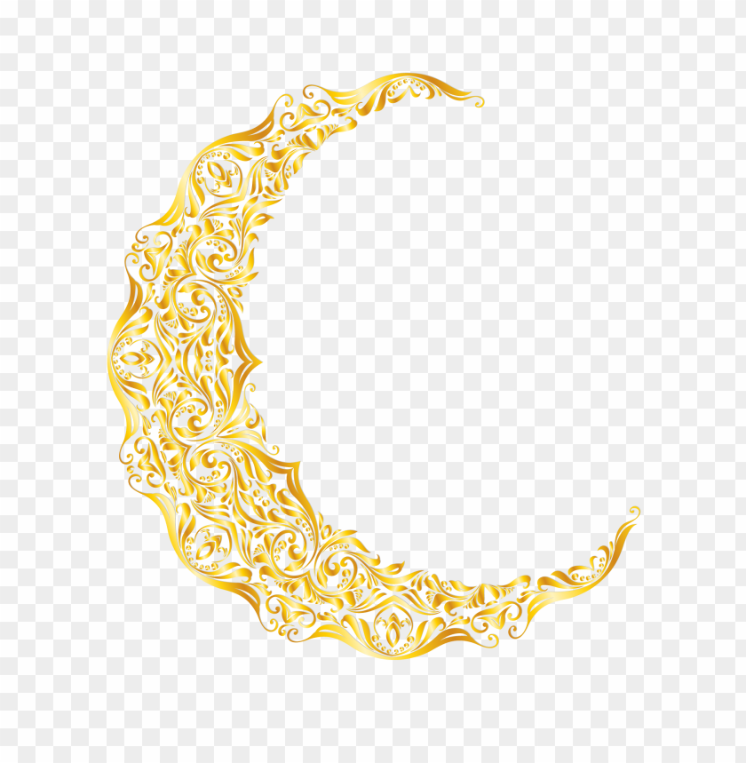 islamic gilded moon png images background -  image ID is 2725