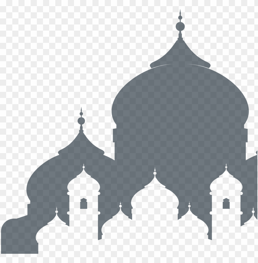 Islamic Gray Silhouette Dome Masjid Mosque Vector PNG Image With Transparent Background@toppng.com