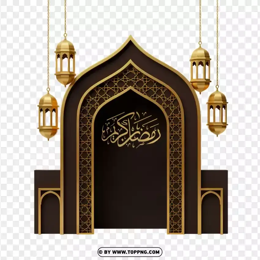 Islamic Ramadan Arch With Ornate Frame PNG Transparent Background