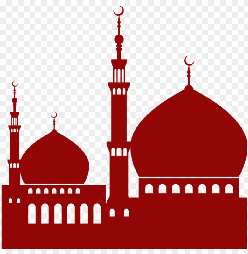 islamic red silhouette masjid mosque vector PNG image with transparent background@toppng.com