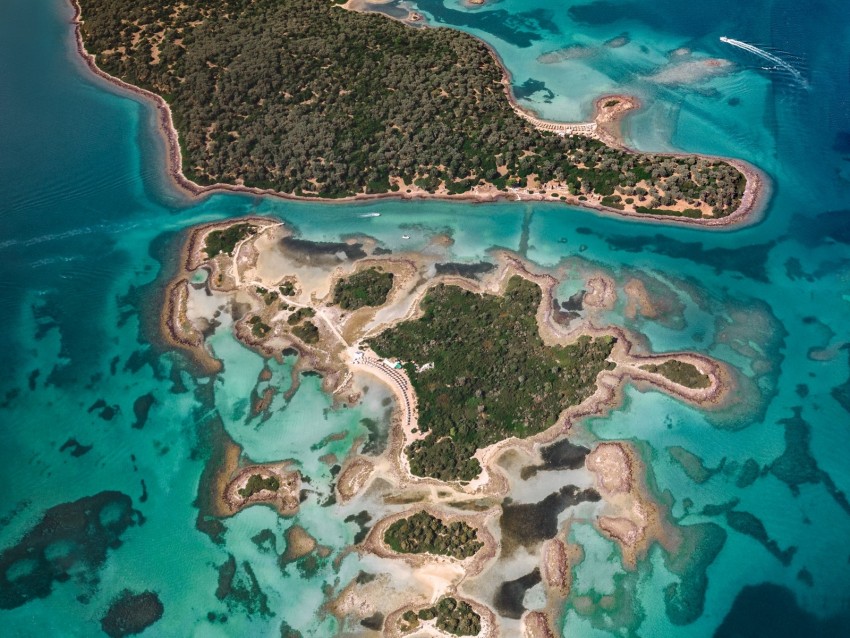 island, ocean, aerial view, evia, greece
