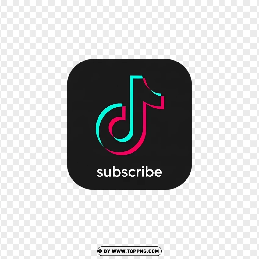 Minimal Tiktok Subscribe Button PNG Transparent Background