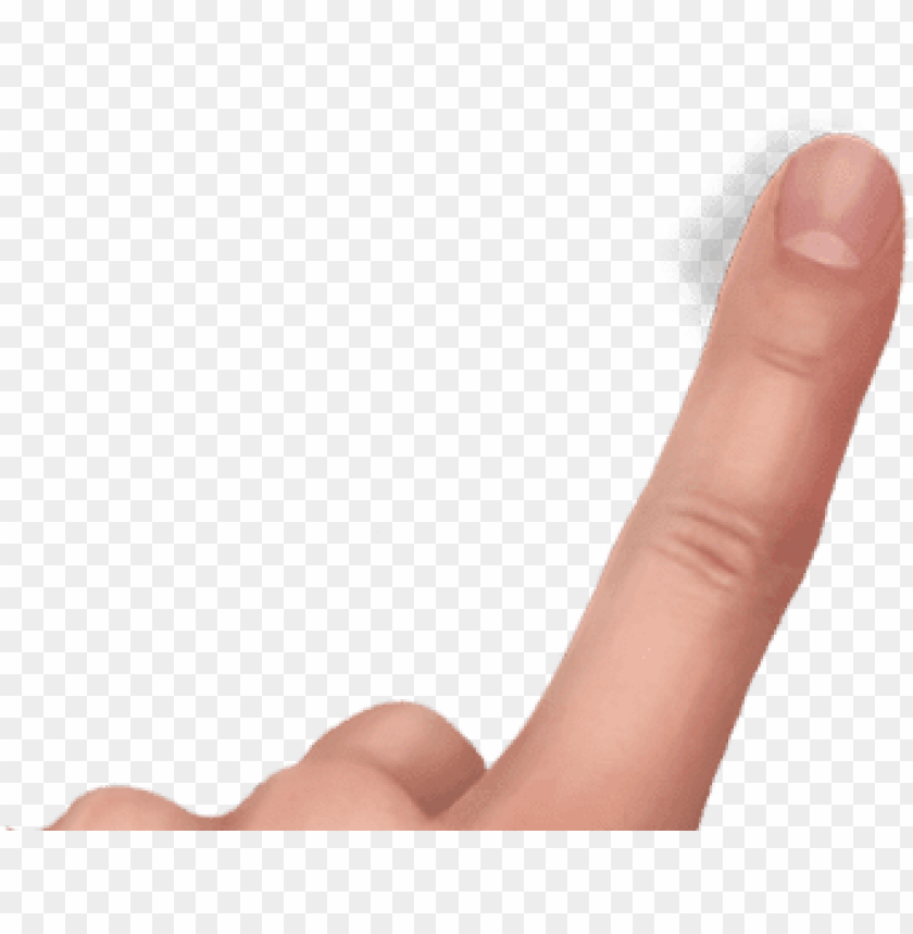 Transparent background PNG image of isolated pointing finger - Image ID 69787