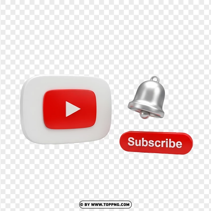 Isolated Youtube Subscribe Bell Symbol PNG Transparent Background