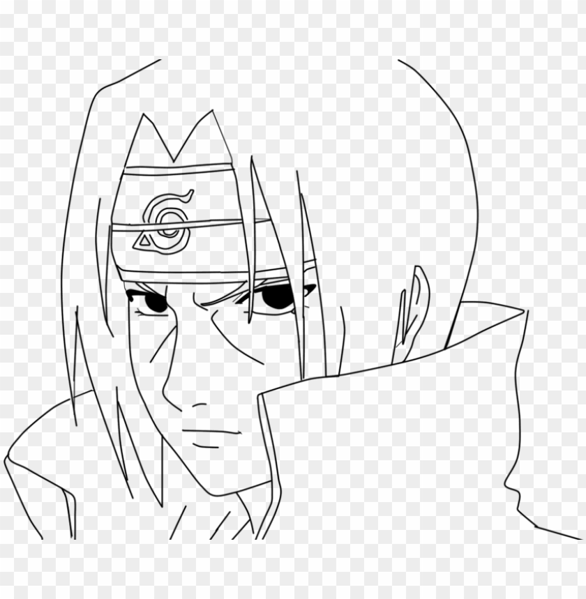 Itachi Uchiha Lineart By Misachan23 On Deviantart Step By Step Drawing Of Itachi Uchiha Png Image With Transparent Background Toppng