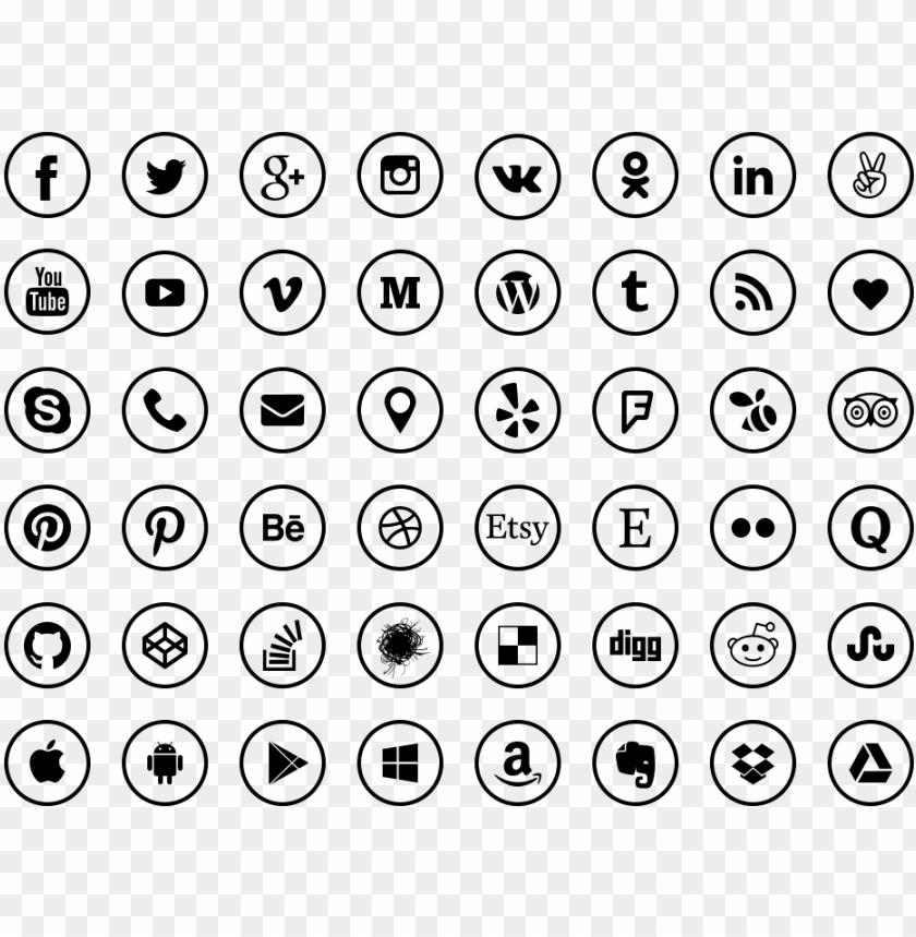 Ithub Media Social Icon - Social Media Icons Vector PNG Transparent Background