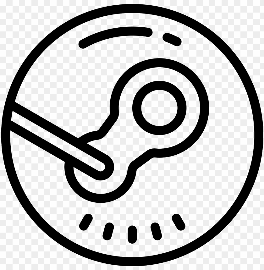 its the outline of the steam logo drawn inside a icon png - Free PNG Images ID 126541