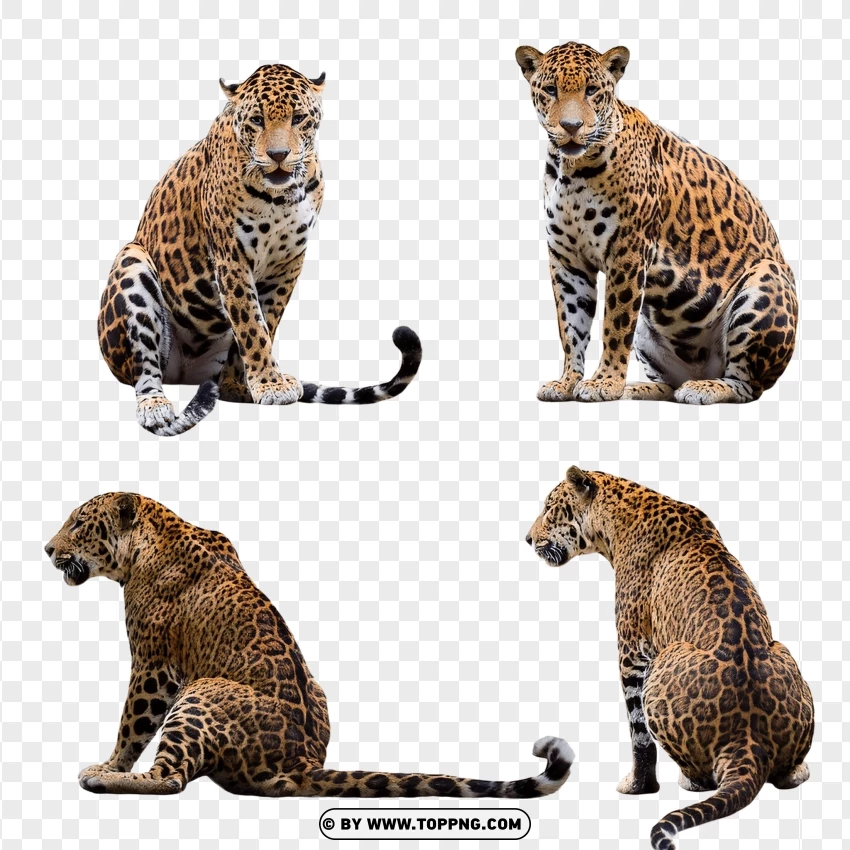 Jaguars Interacting In The Wild PNG Transparent Background