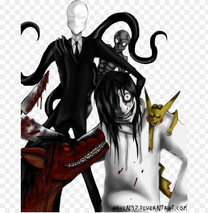 Jeff The Killer And Smile Dog And Slenderman PNG Transparent With Clear Background ID 86750