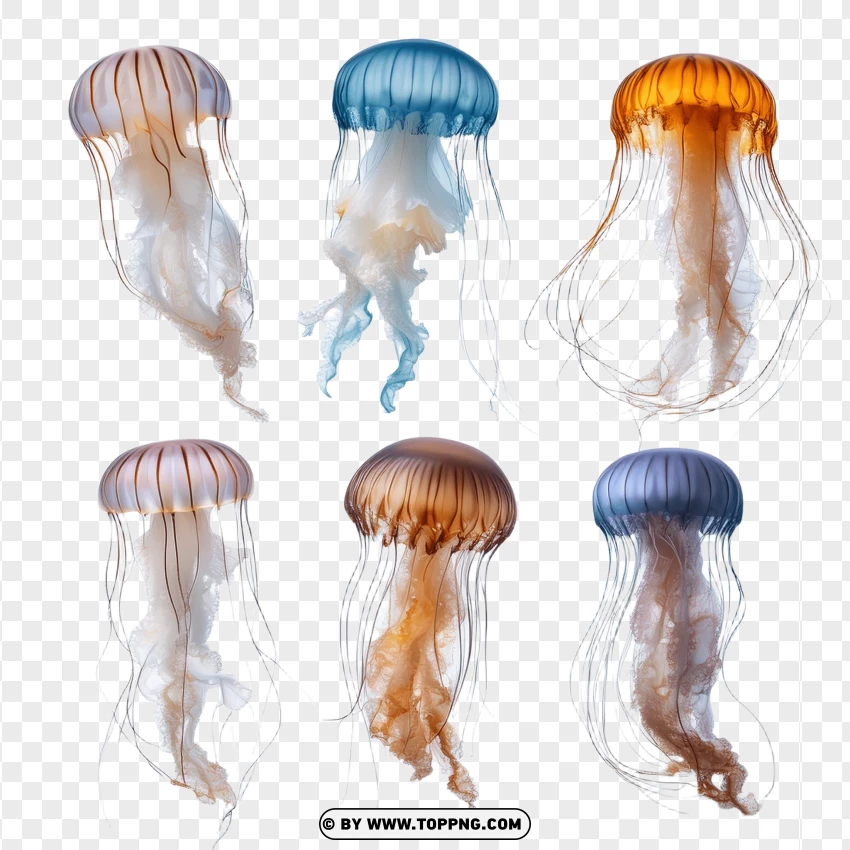 Jellyfish Floating Gracefully PNG Transparent Background