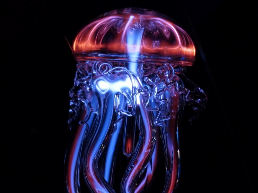 jellyfish, glass, light, artificial, tentacles, glowing