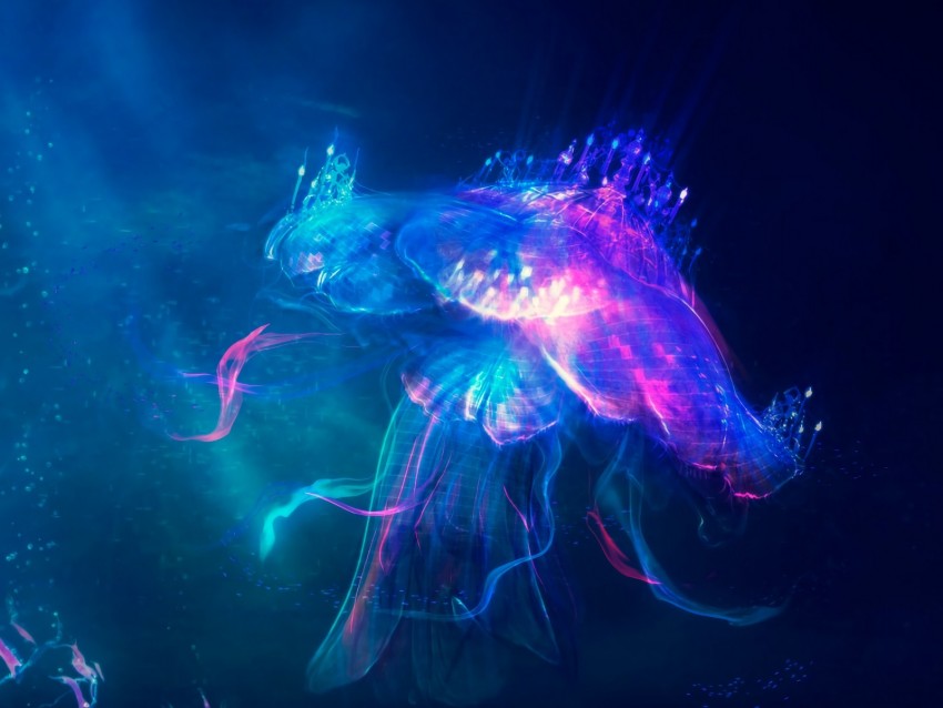 jellyfish, underwater world, glow, art, fabulous