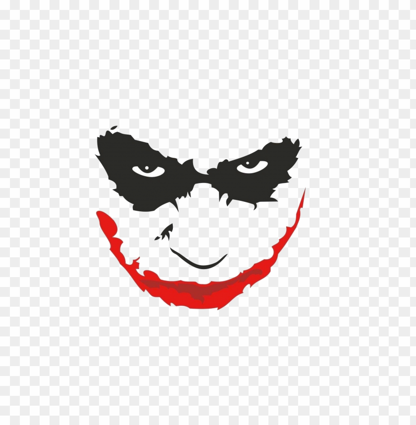 Joker Face Silhouette With Red Lips PNG Image With Transparent Background