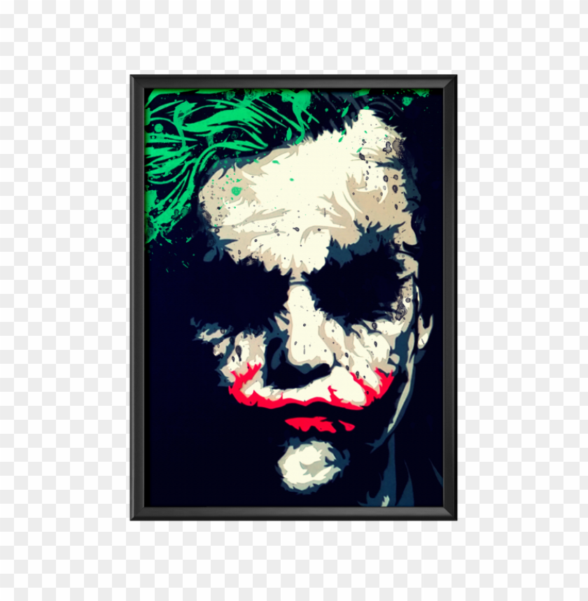 Joker Painting Face On A Hanging Wall Frame PNG Image With Transparent Background