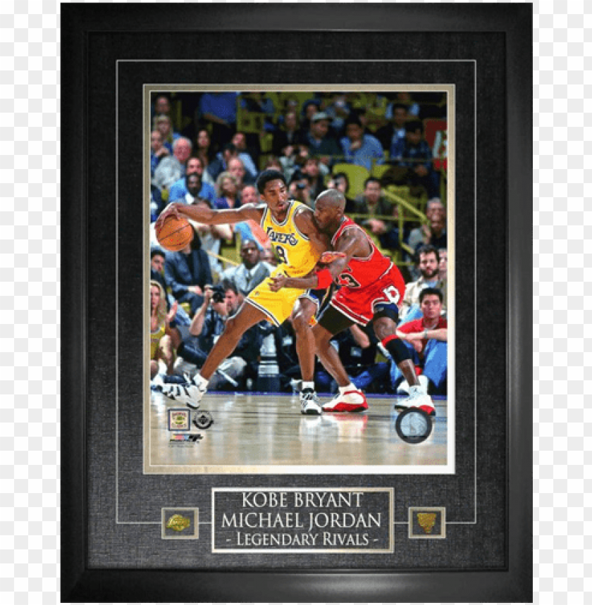 jordan,m & bryant,k etched mat action this frame showcases - michael jordan & kobe bryant 1998 actio PNG image with transparent background@toppng.com
