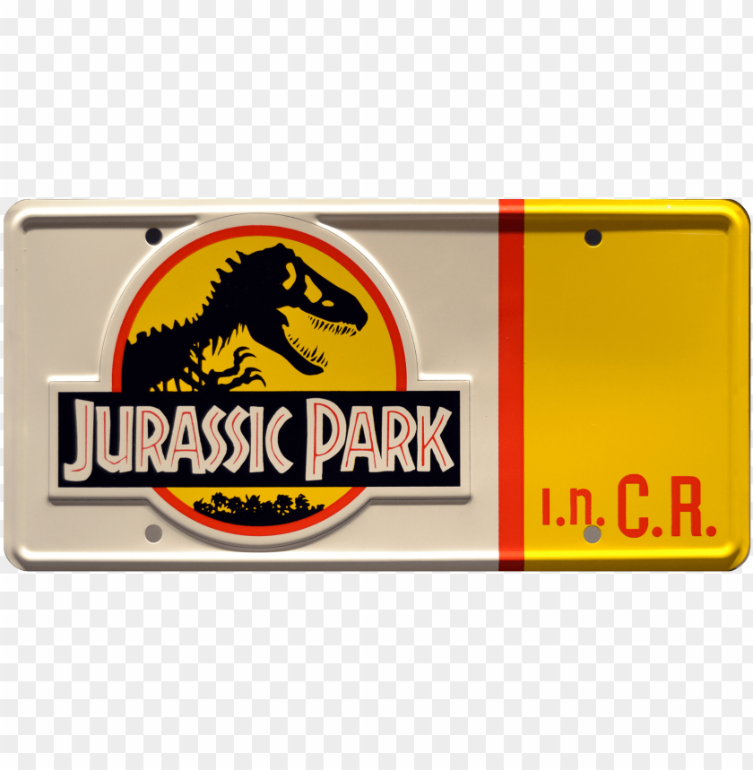 free PNG jp prop plate movie memorabilia from jurassic park - jurassic park license plate PNG image with transparent background PNG images transparent