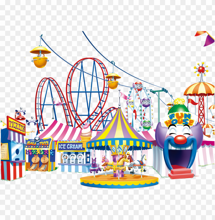jpg free amusement park happy transprent - amusement park background cartoon  free PNG image with transparent background | TOPpng