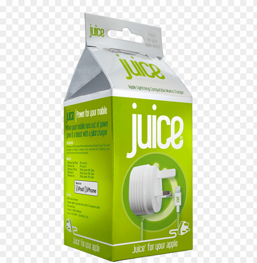 free PNG juice<sup>®</sup> apple lightning mains charger - juice apple 30 pin to usb charger ods - gree PNG image with transparent background PNG images transparent