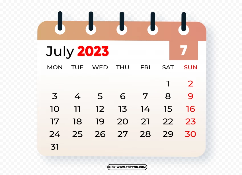 July 2023 Graphic Calendar PNG Image