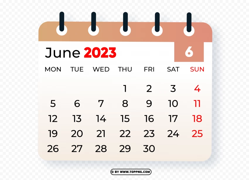 June 2023 Graphic Calendar PNG Image