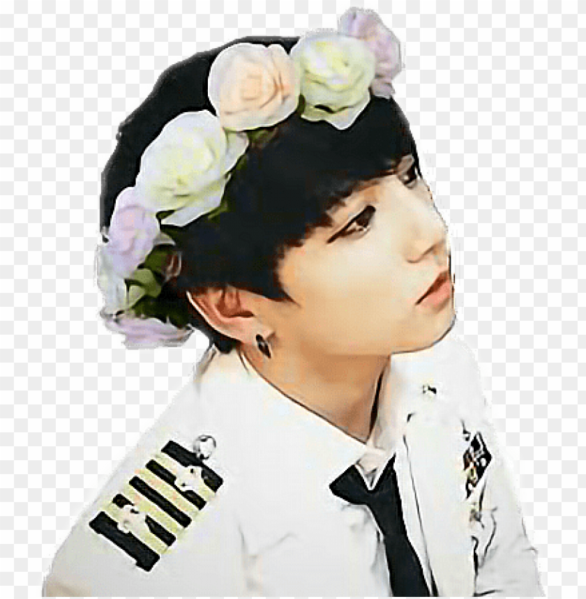 jungkook bts flowercrown cute - bts jungkook PNG image with transparent background@toppng.com