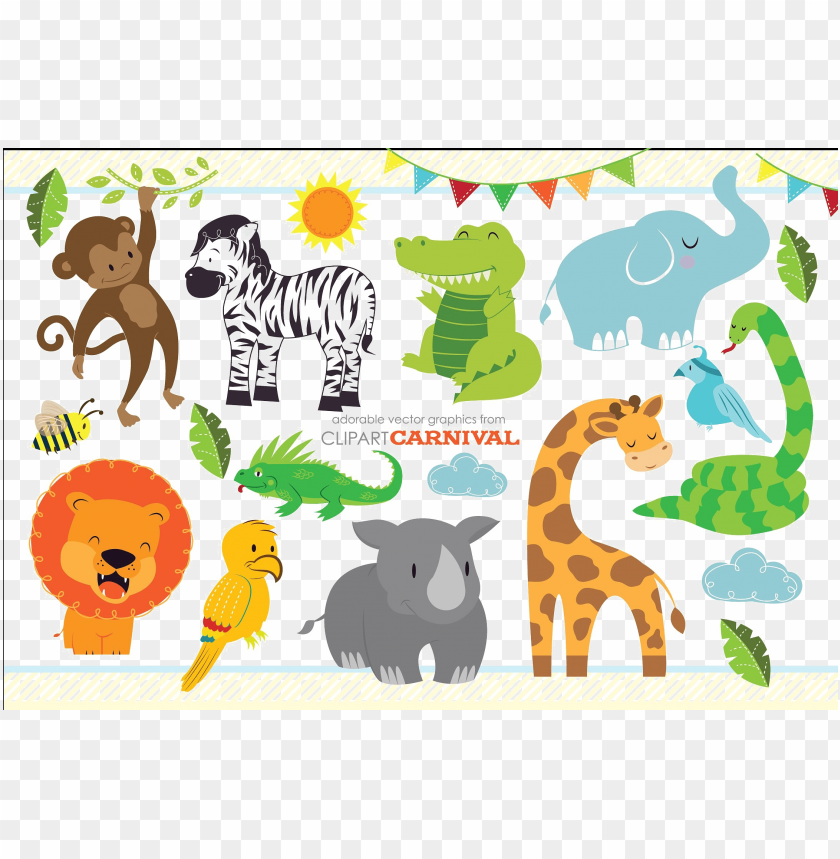 jungle animals vector PNG image with transparent background | TOPpng
