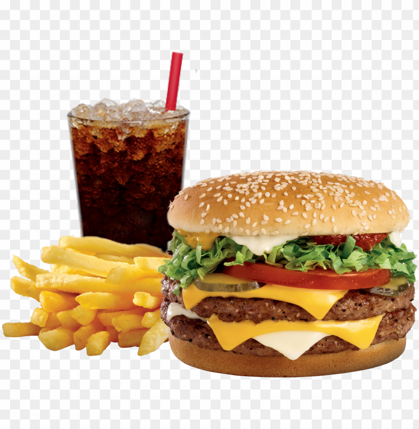 Junk Food Cheeseburger Sandwich French Fries PNG Image With Transparent Background