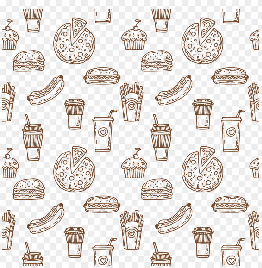 junk food items pattern seamless PNG image with transparent background@toppng.com
