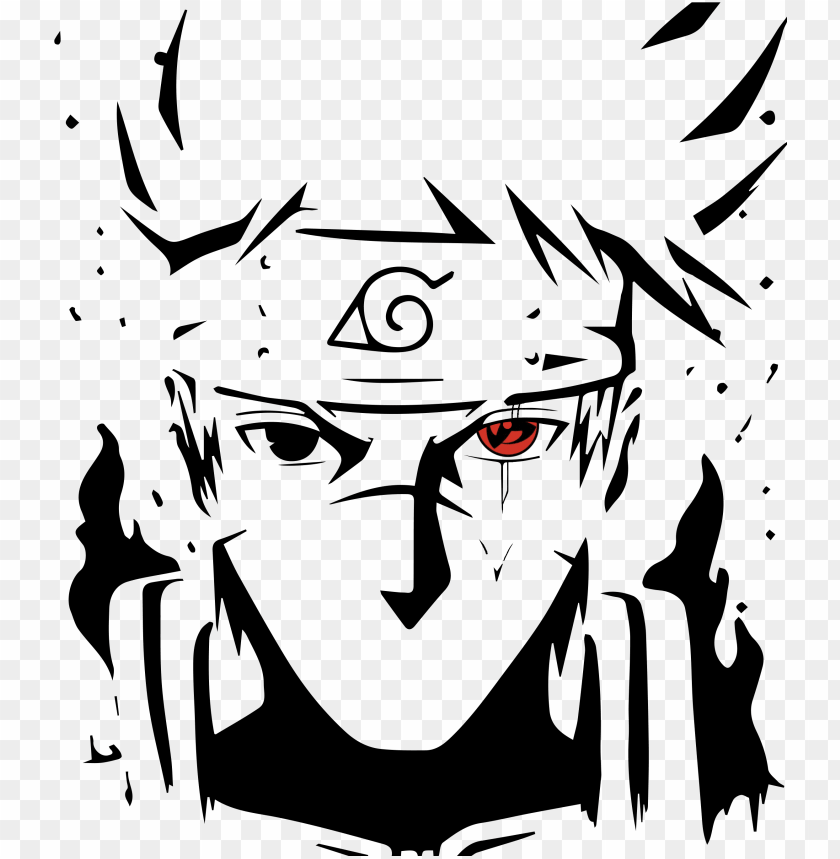 kakashi epic artwork t - naruto black and white PNG image with transparent  background | TOPpng