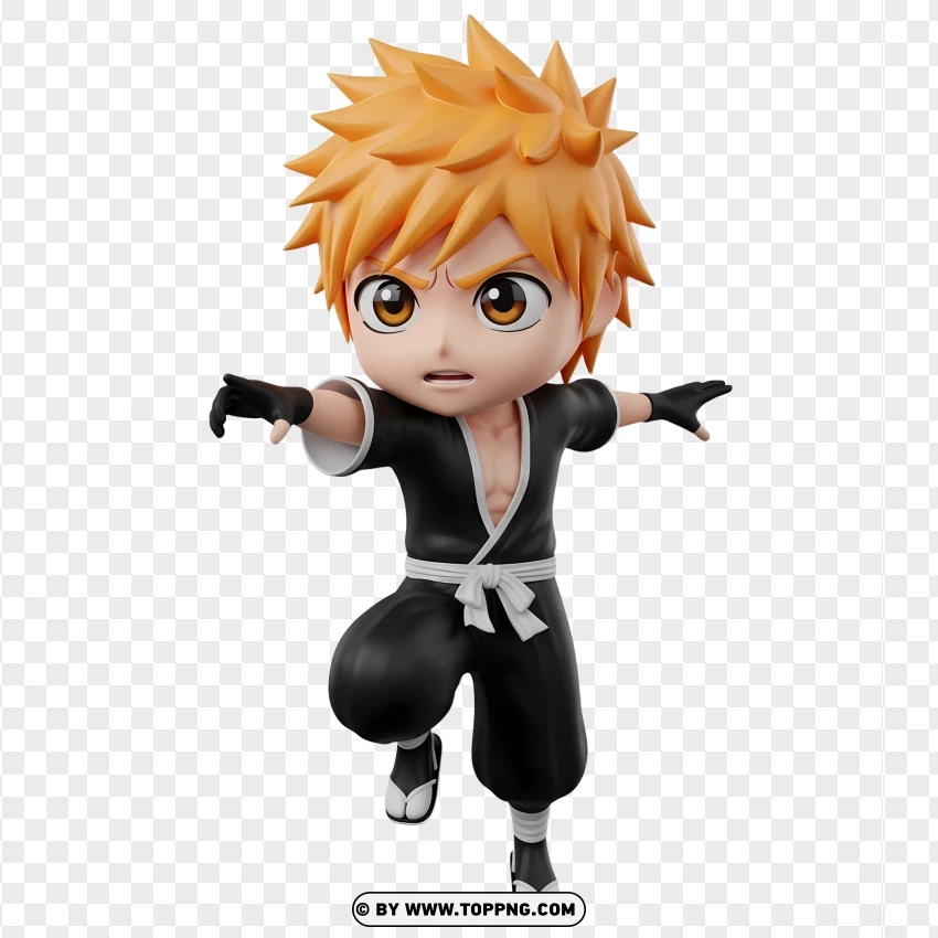 Kawaii Chibi Ichigo Kurosaki Artwork PNG Transparent Background