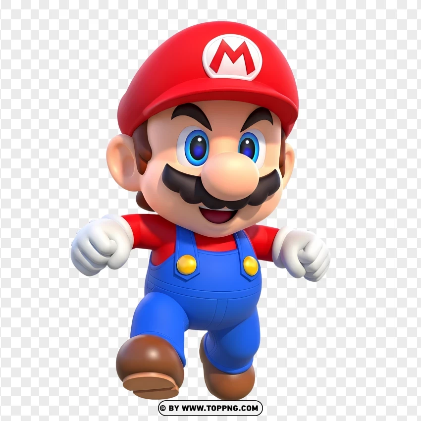 Kawaii Chibi Mario In Classic Outfit PNG Transparent Background