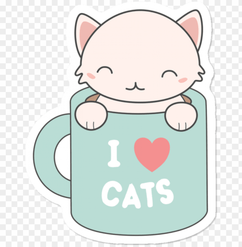 Kawaii Cute Coffee Cat Cartoo Png Image With Transparent Background Toppng