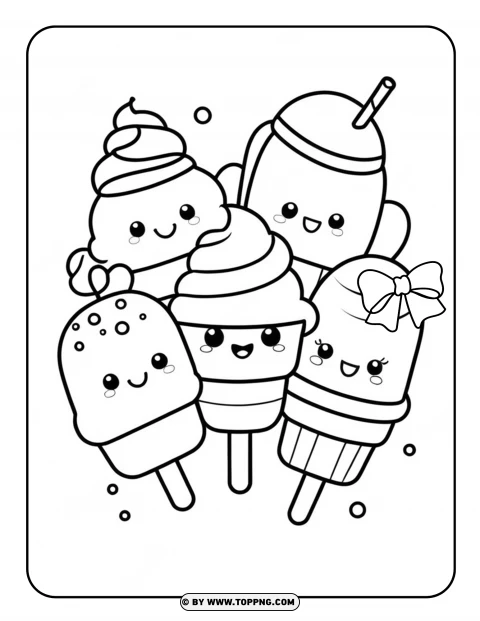 Ice Cream coloring page,Kawaii Ice Cream,kawaii colorear dibujos,kawaii dibujos,cartoon Ice Cream, sweet Ice Cream, Ice Cream drawing
