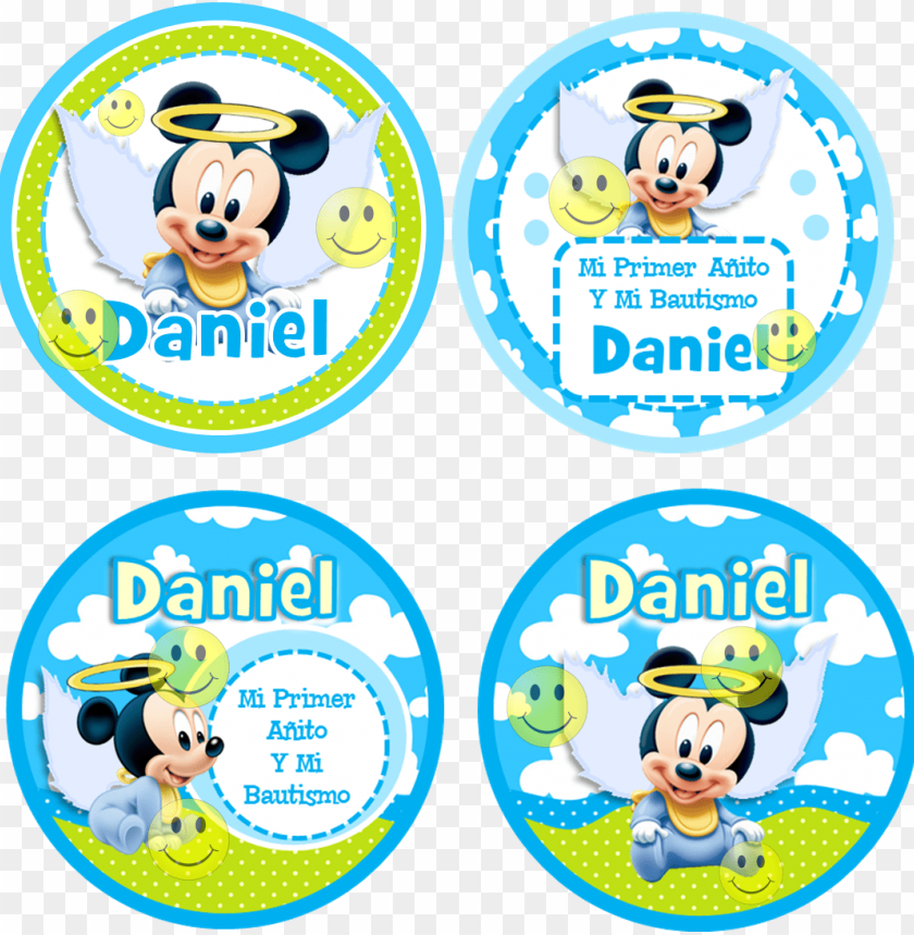 Kit Imprimible Bautismo Mickey Bebe Angelito Con Foto Baby Disney Png Image With Transparent Background Toppng