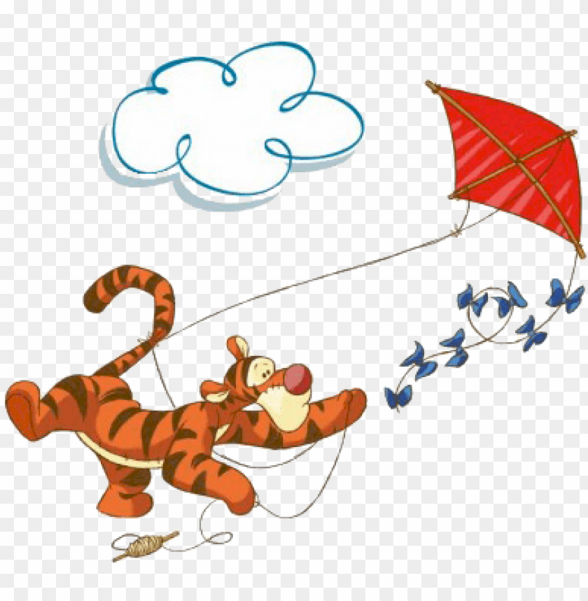 kitedisney - pooh and tigger flying kite, kite