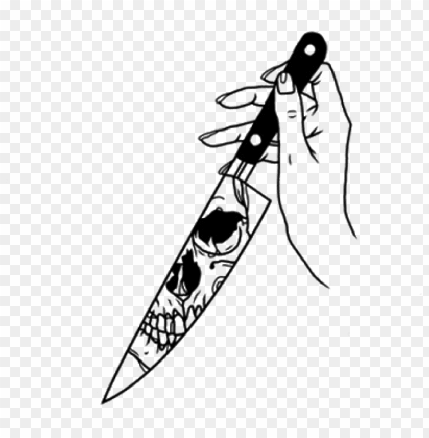 Knife Skullknife Skull Knife Tumblr Freetoedit Tattoo Png Image - knife with blood stain transparent roblox