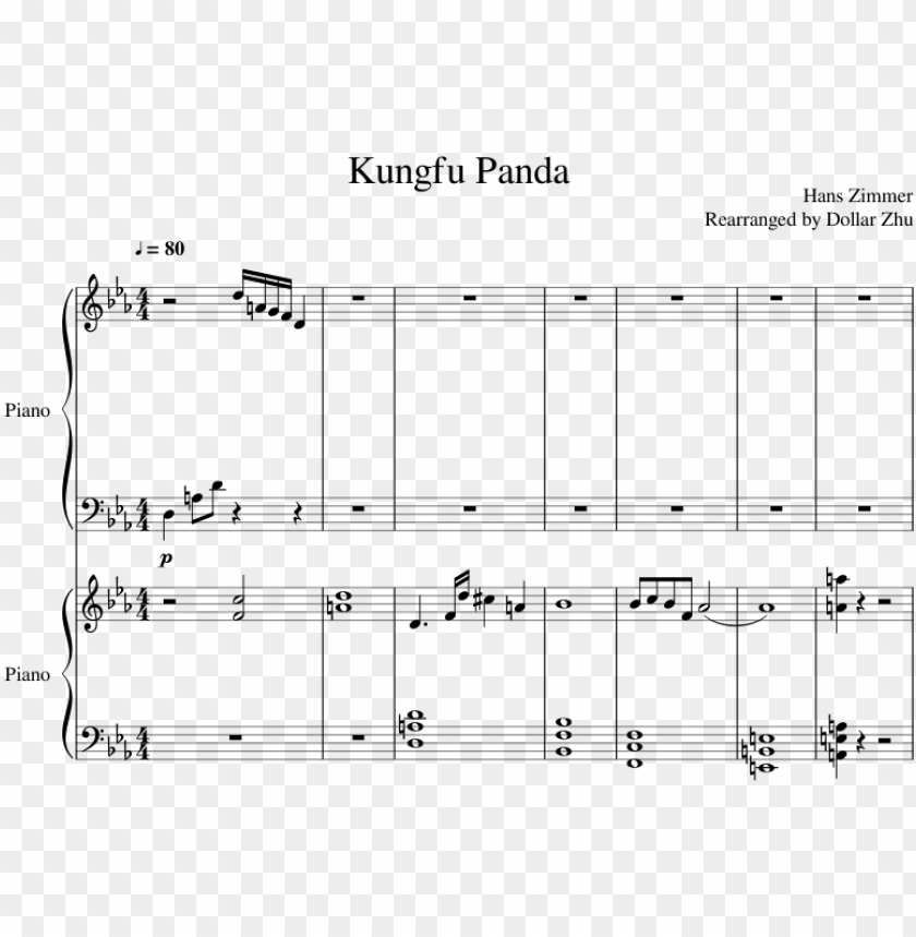 kungfu panda sheet music composed by hans zimmer rearranged diagram PNG transparent with Clear Background ID 234403