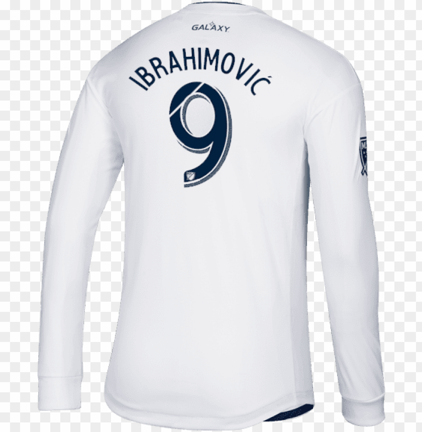free PNG la galaxy zlatan ibrahimović primary authentic long - ibrahimovic la galaxy long sleeve jersey PNG image with transparent background PNG images transparent